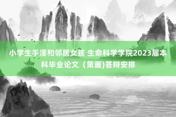 小学生手淫和邻居女孩 生命科学学院2023届本科毕业论文（策画)答辩安排
